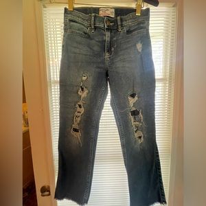 Abercrombie girls high rise ankle straight jeans